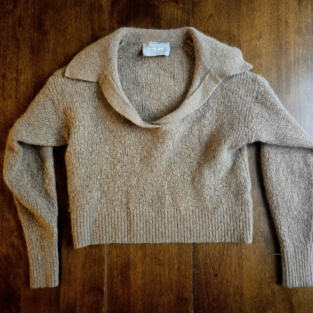 Everlane Women's Beige Cowl Neck Sweater